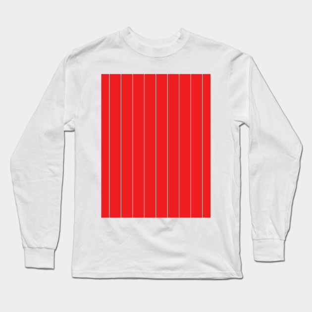 Nottingham Forrest Retro 1992 - 94 Red White Pinstripes Home Long Sleeve T-Shirt by Culture-Factory